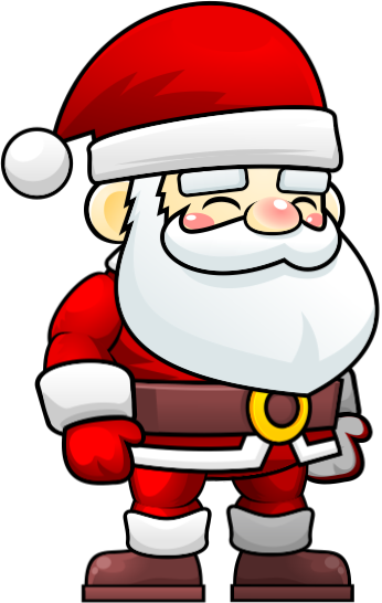Animated Santa smiling and blinking